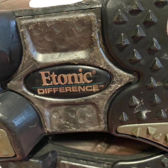Etonic Men Brown Leather Oxford Spikes Golf Golfer Golfing Shoes Size‎ 10.5W